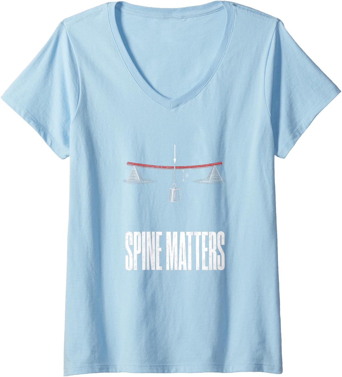 Women's Spine Matters Funny Archery Archer Men Women V-Neck T-Shirt - Baby Blue