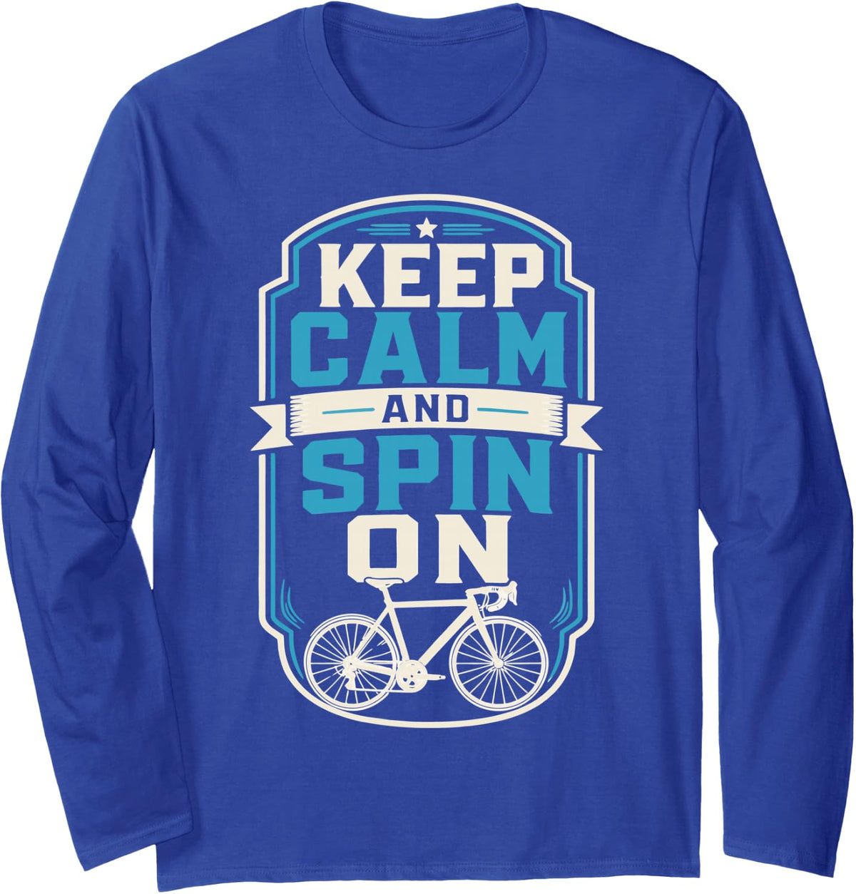 Road Cycling Road Bike Rider Vintage Cyclist Long Sleeve T-Shirt - Adult Unisex Royal Blue