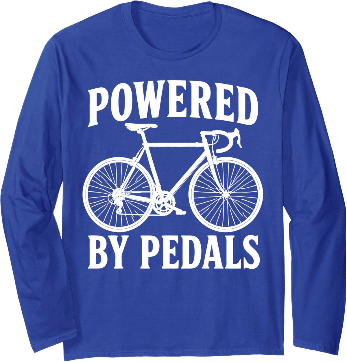 Vintage Road Cycling Road Bike Rider Cyclist Long Sleeve T-Shirt - Adult Unisex Royal Blue