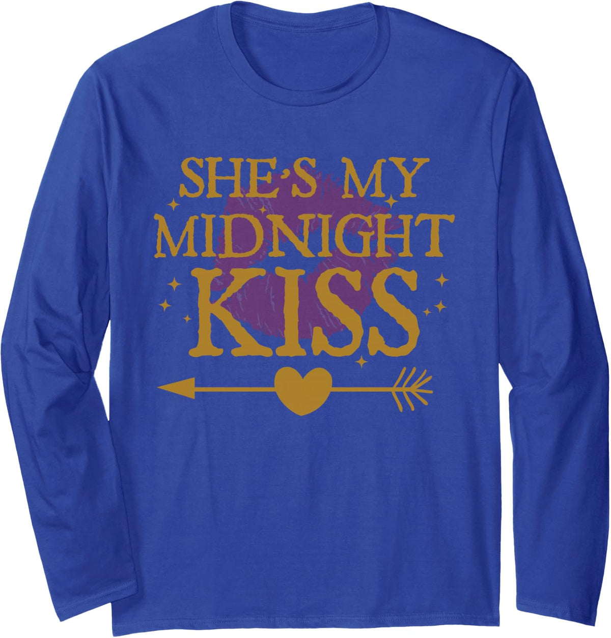 She's My Midnight Kiss Happy New Year Matching Couples Long Sleeve T-Shirt - Adult Unisex Royal Blue