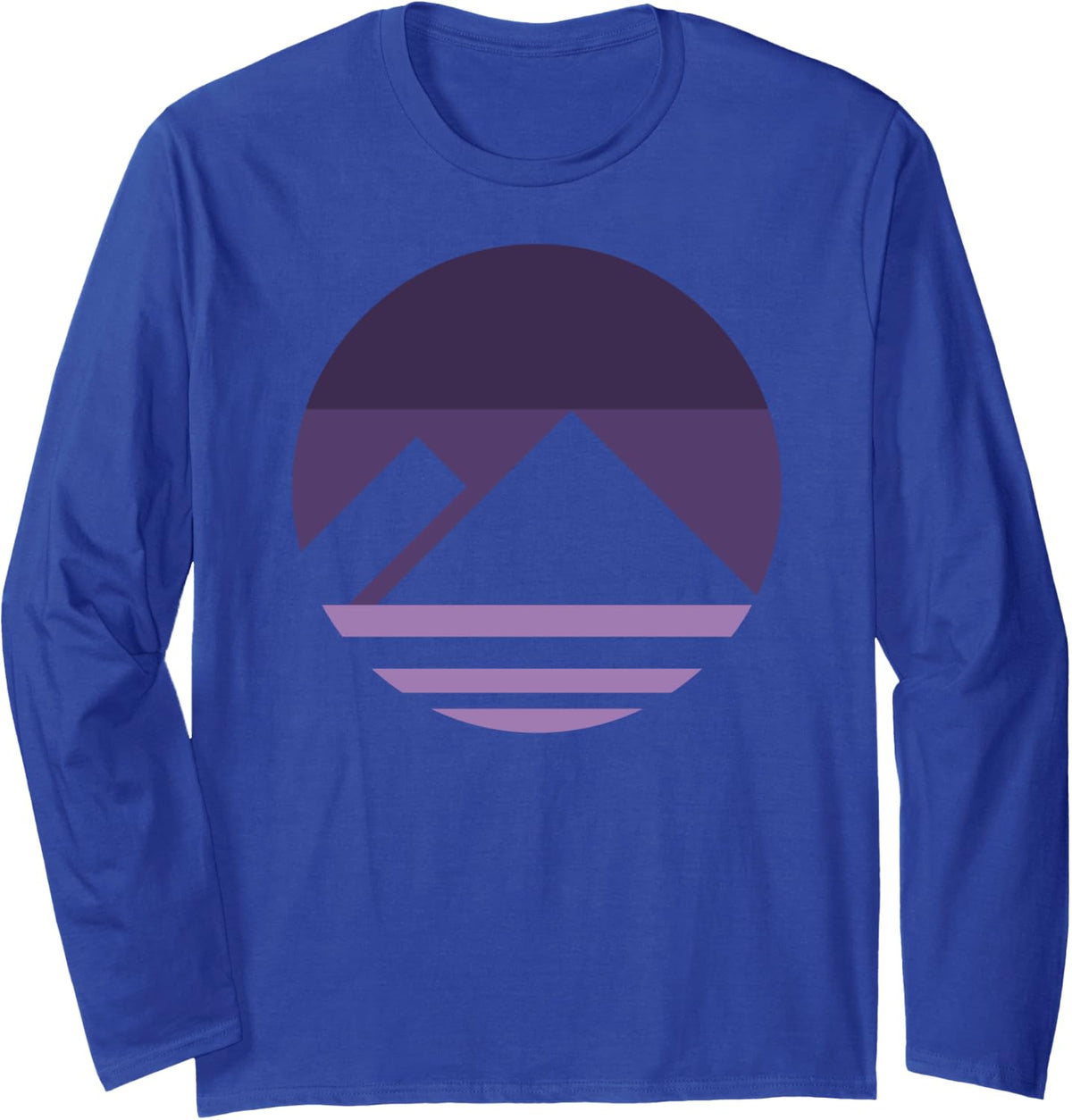 Purple Mountain Aesthetic Nature Grunge Long Sleeve T-Shirt - Adult Unisex Royal Blue