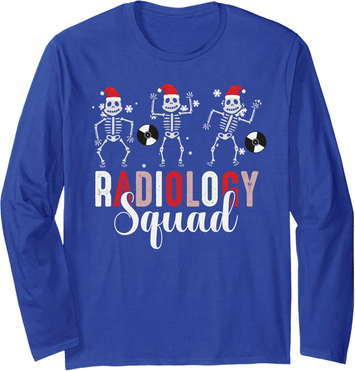 Radiology Squad Medical Crew Christmas 2026 XRay Tech Pajama Long Sleeve T-Shirt - Adult Unisex Royal Blue