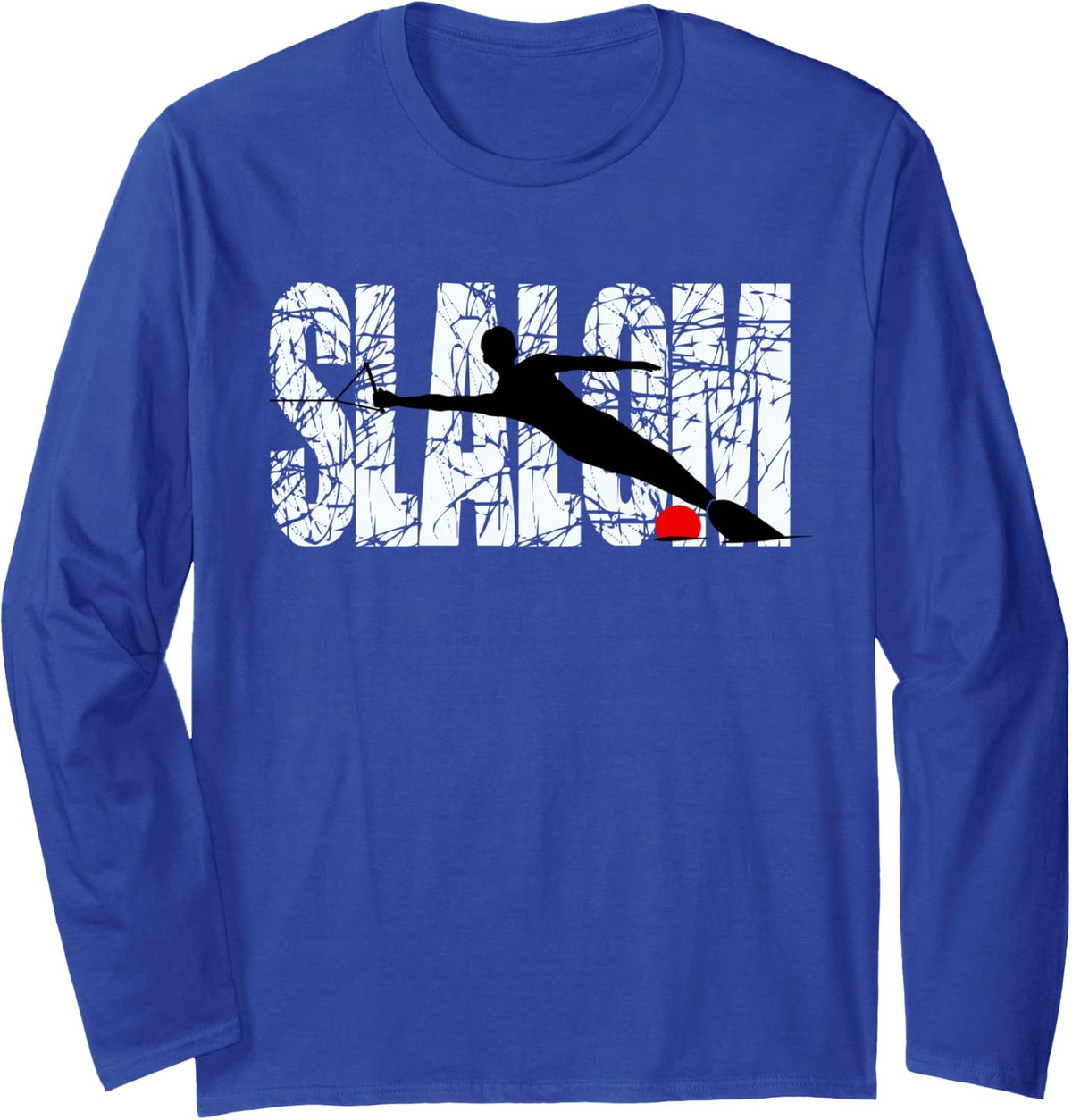 Slalom Water Skier Long Sleeve T-Shirt - Adult Unisex Royal Blue