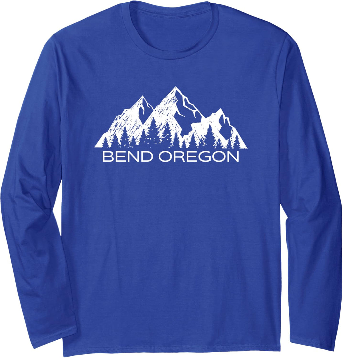 Bend Oregon Mountain Gift | Cool Bend Oregon PNW Long Sleeve T-Shirt - Adult Unisex Royal Blue