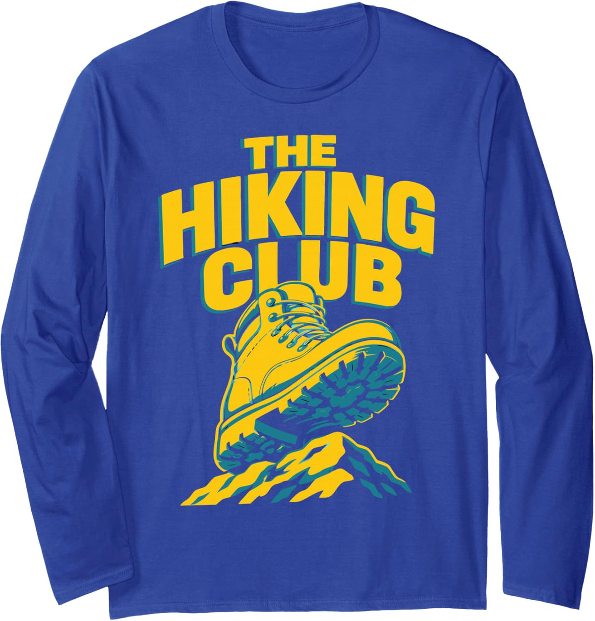 Hiking Team Adventure Graphic Outdoor Trail Mountain Long Sleeve T-Shirt - Adult Unisex Royal Blue