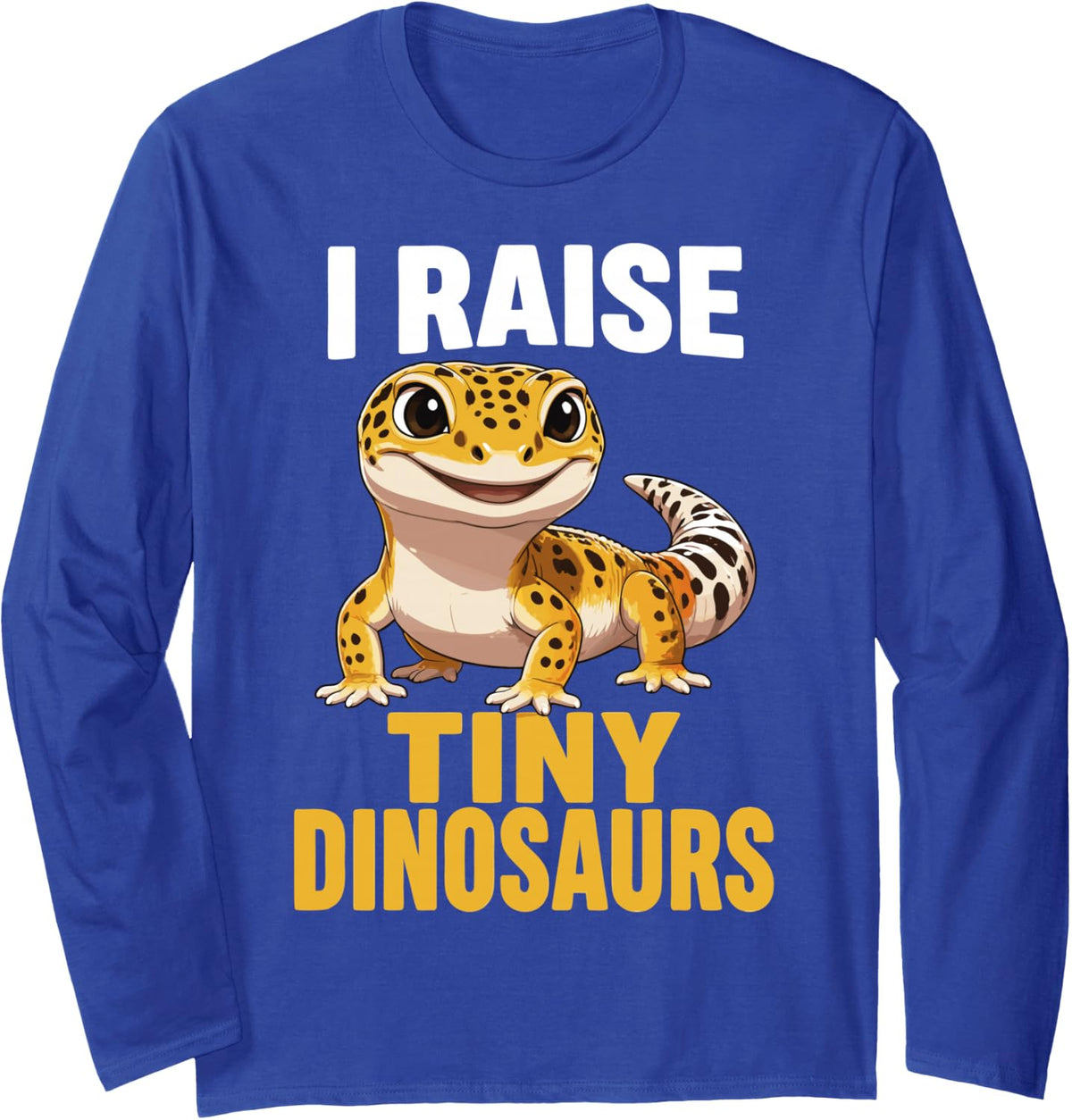 Leopard Gecko Mom Dad Lizard Long Sleeve T-Shirt - Adult Unisex Royal Blue