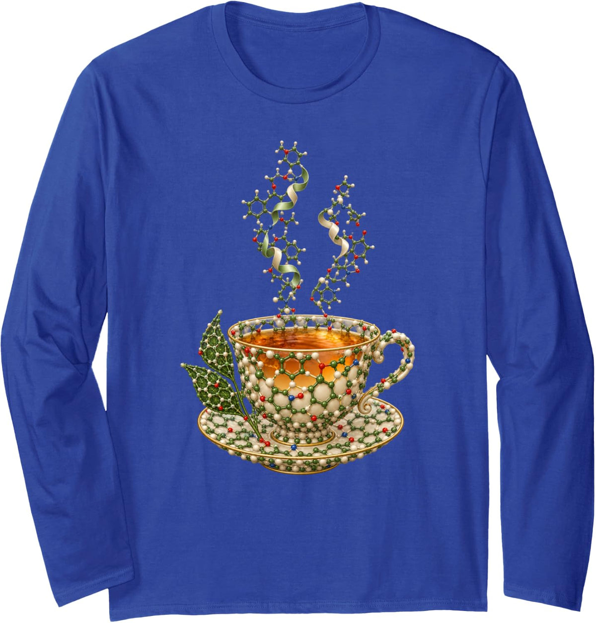 Graphic Illustration for Chemists Structural Biologist Long Sleeve T-Shirt - Adult Unisex Royal Blue