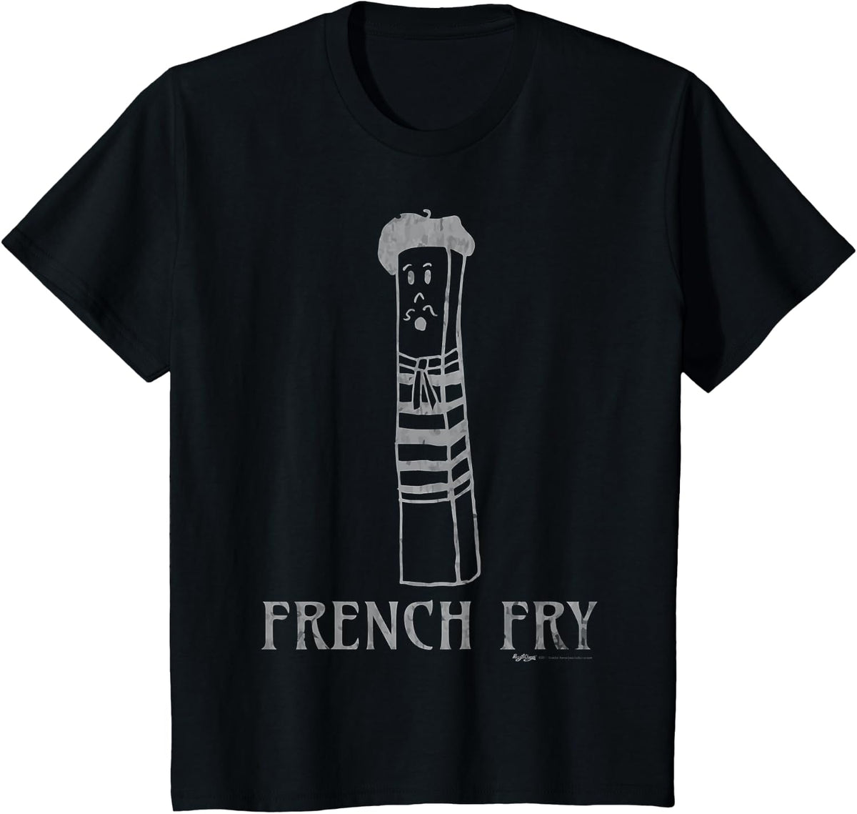 Vintage Paris French Fry T Shirt Men Women and Kids T-Shirt - Black