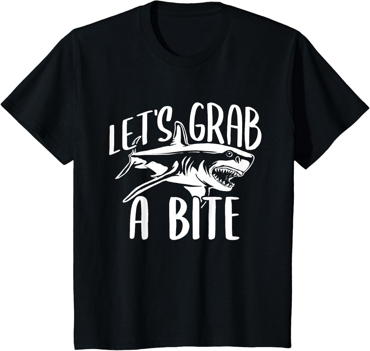 Let's Grab A Bite - Shark Sea Ocean Wildlife Animal Lover T-Shirt - Black