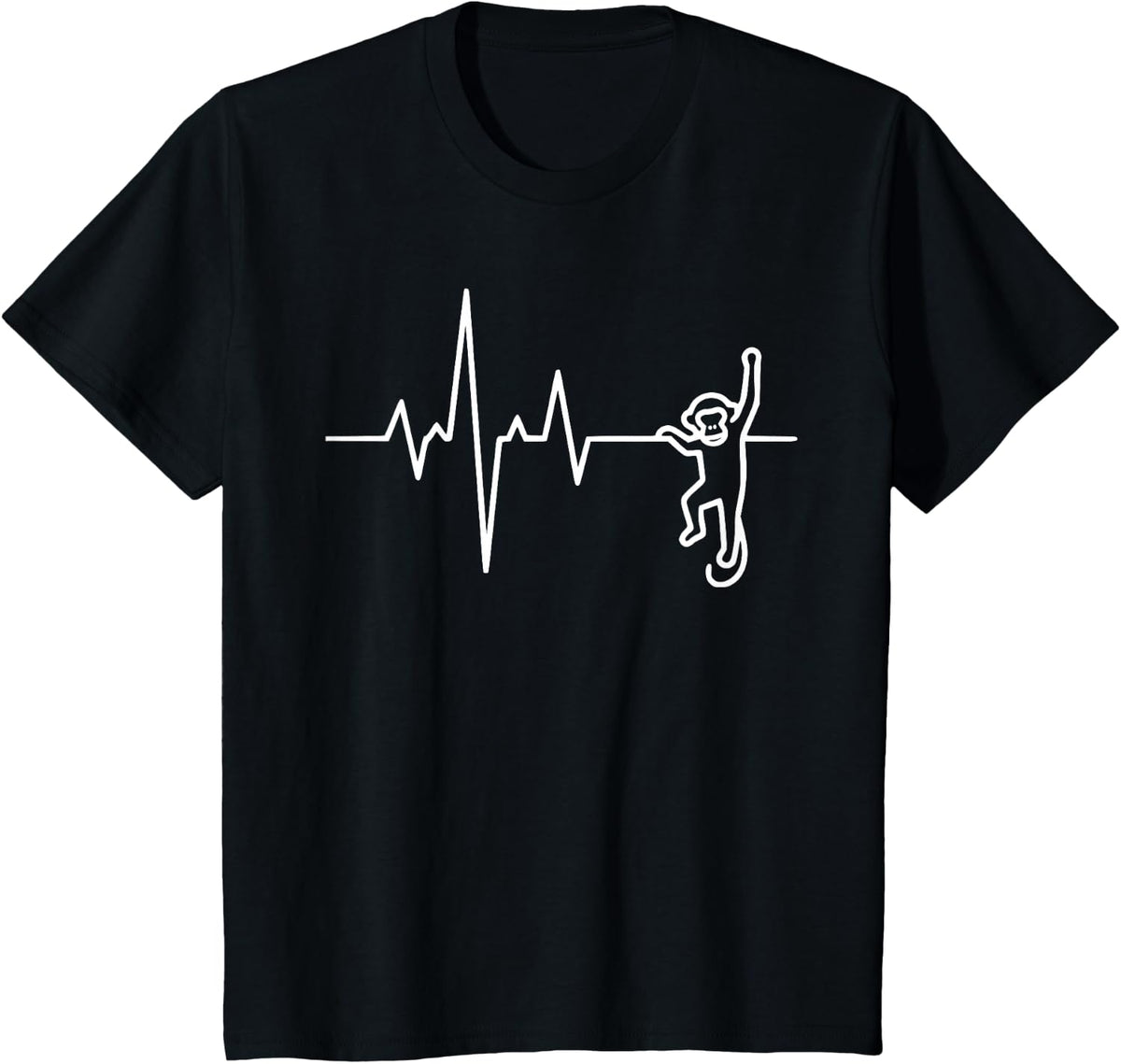 Heartbeat Monkey T-Shirt - Black