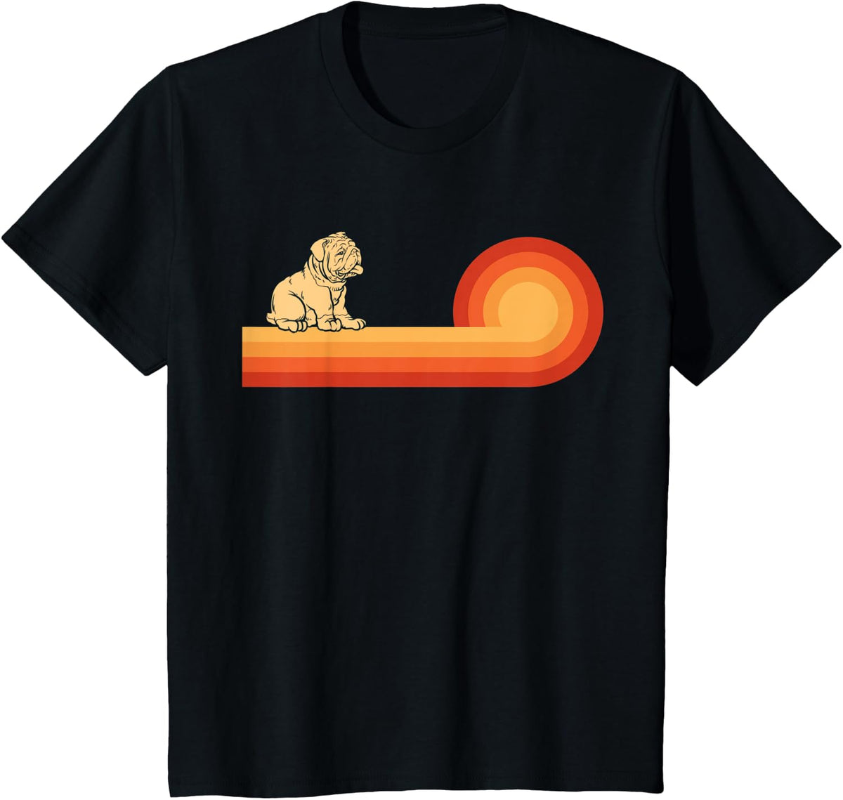 Retro English Bulldog Gifts Dog Mom Shirt Vintage Bull Dog T-Shirt - Black