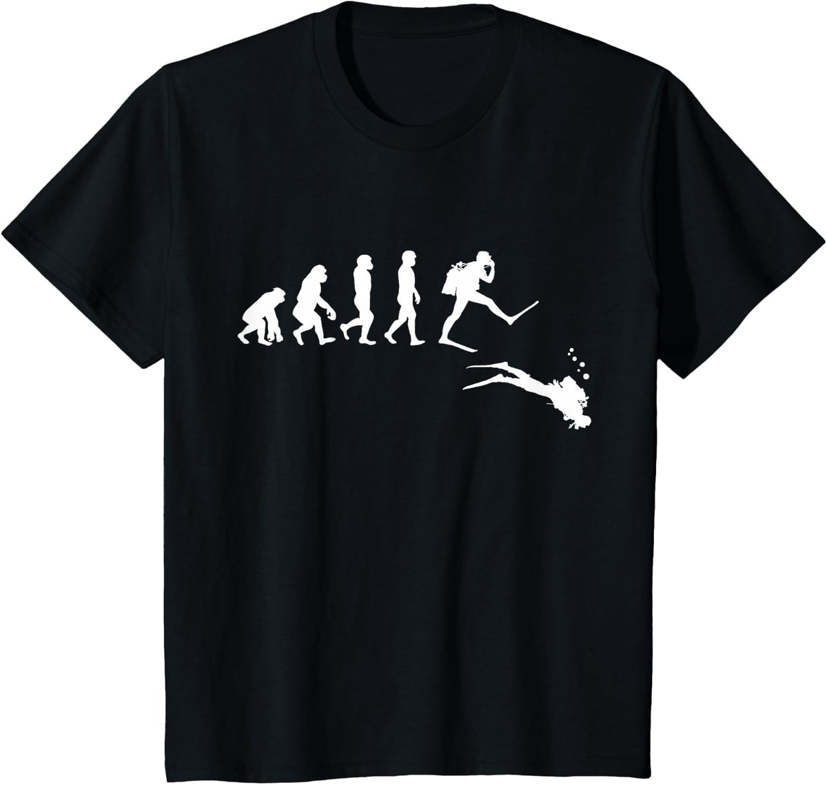 Evolution Scuba Diving For Pacific Ocean Lover and Sea Diver T-Shirt - Black