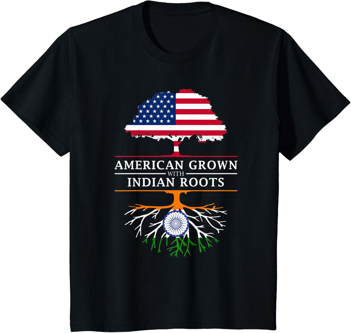 American Grown with Indian Roots - India T-Shirt - Black