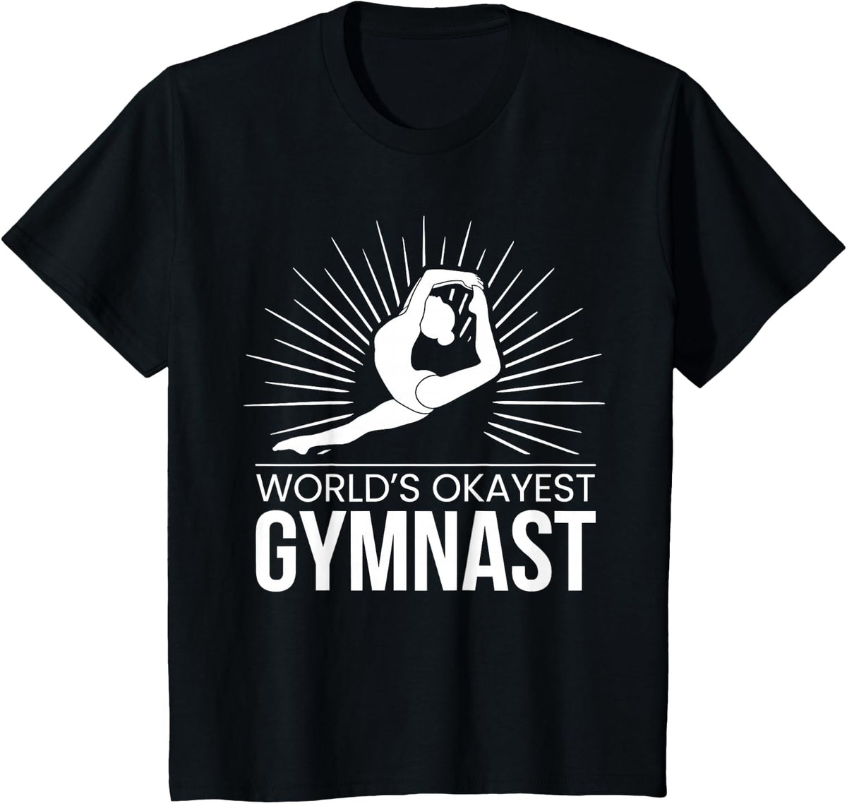 World's Okayest Gymnast Gymnastics T-Shirt - Black