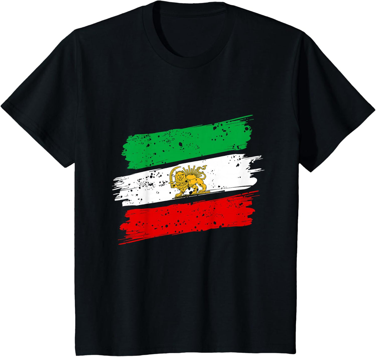 Iran,Iran Lion Sun Flag,Persian,Iran Flag. T-Shirt - Black