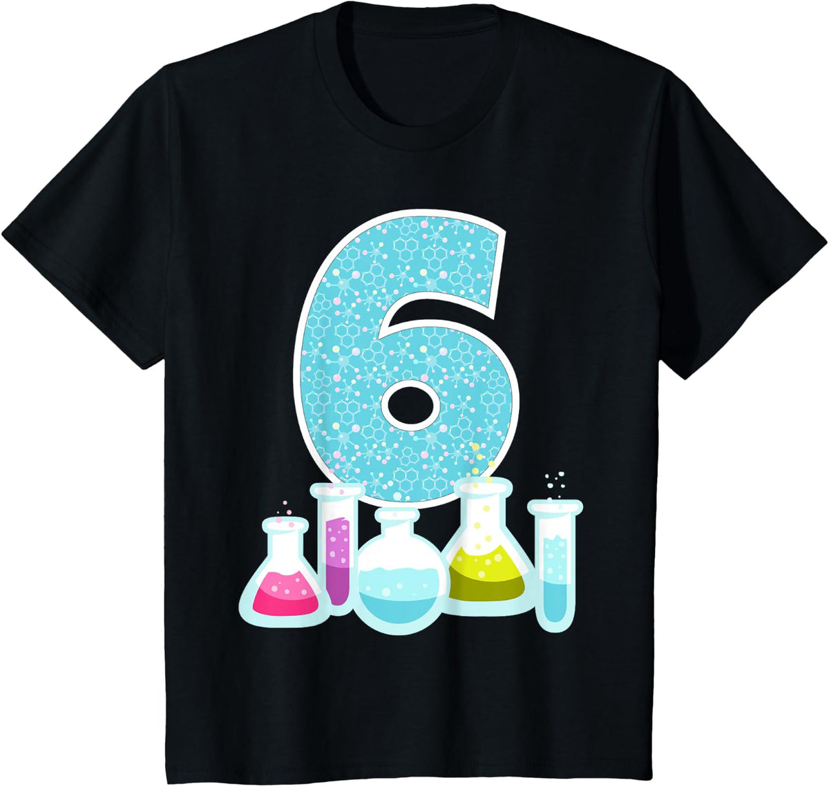 6th Birthday Science Theme Party Science Experiments Science T-Shirt - Black