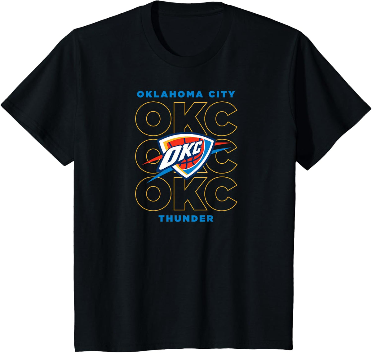 NBA - Oklahoma City Thunder Stacked City Logo T-Shirt - Black