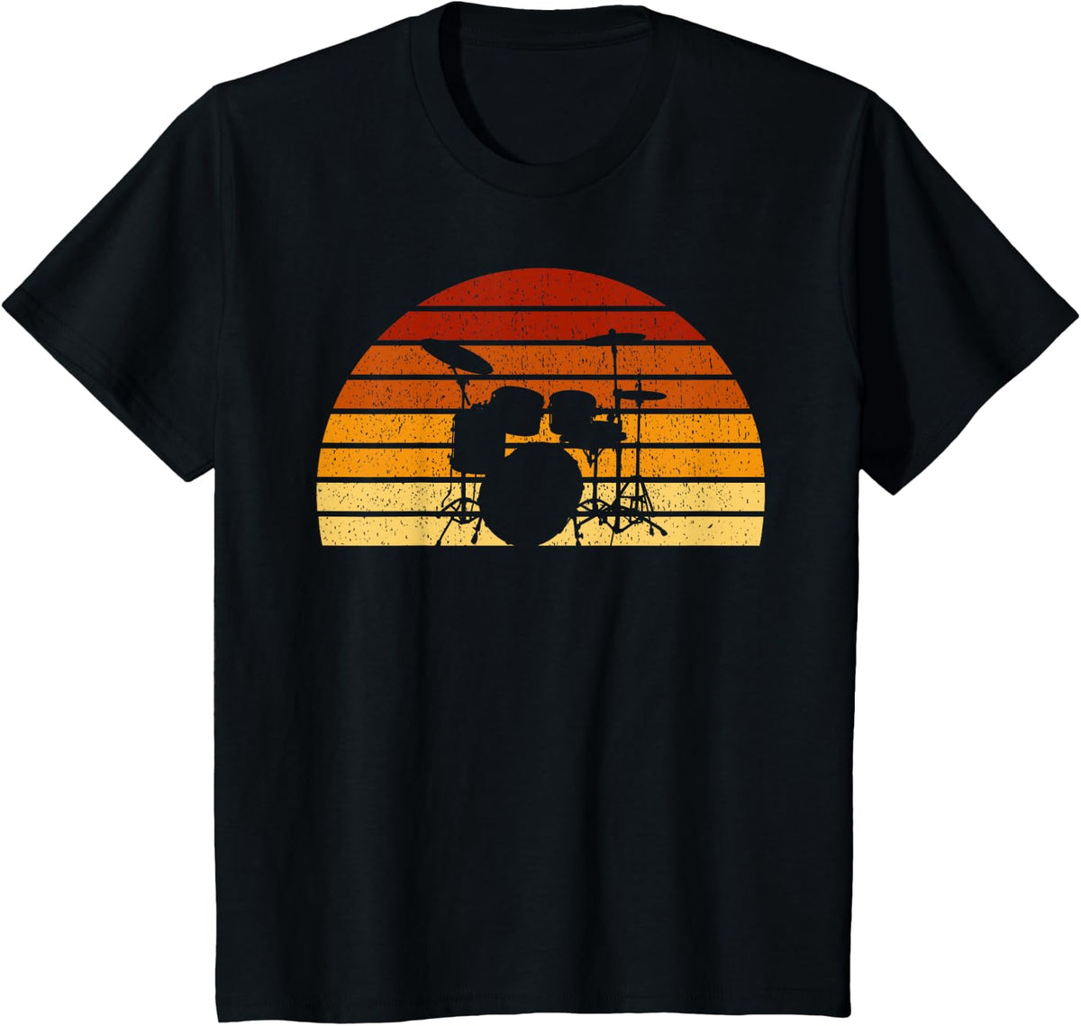 Vintage Sun Drums Gift for Drummers and Drummers T-Shirt - Black