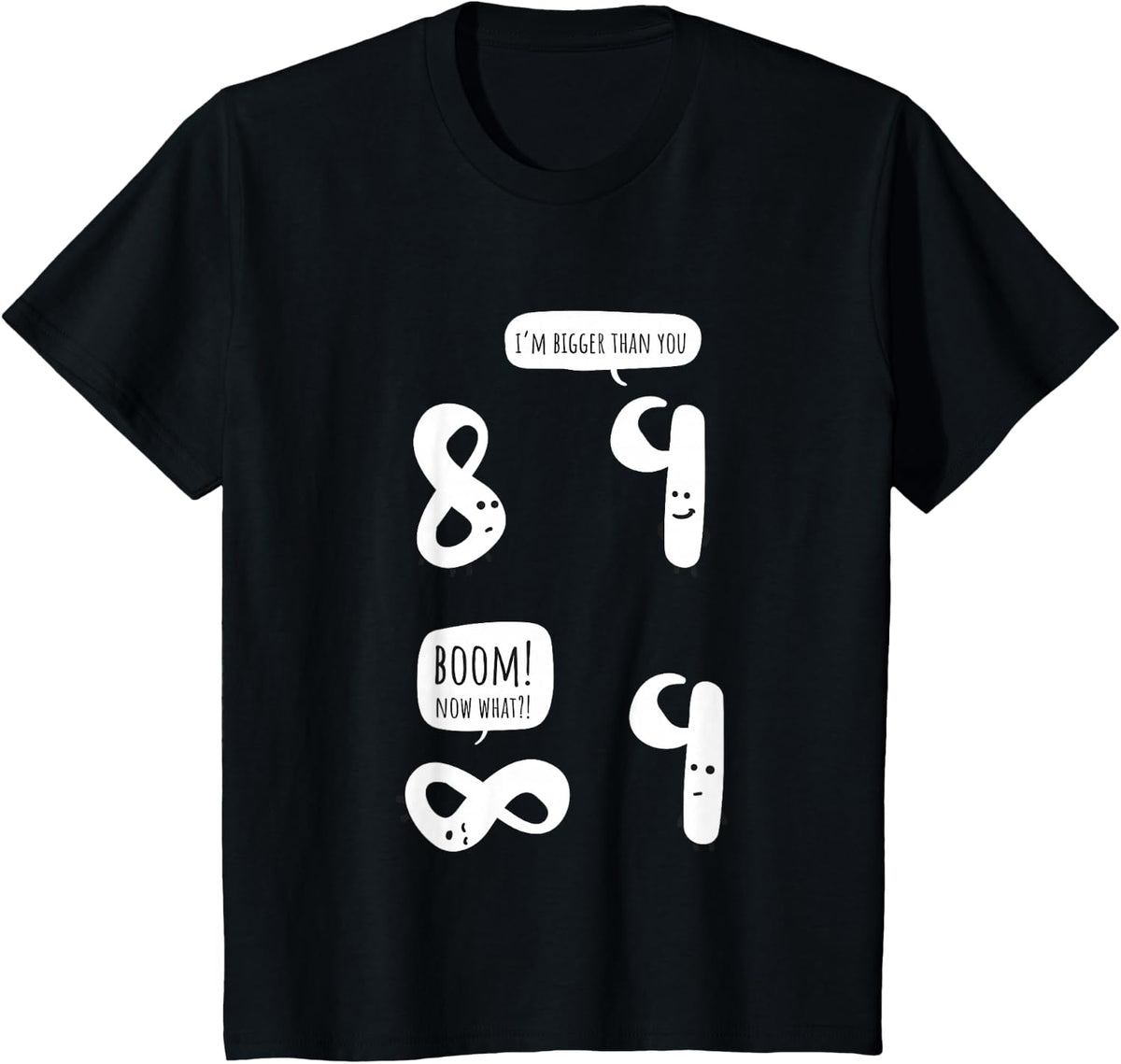 9 is bigger than 8 but not INFINITY Funny Math Shirt Funny T T-Shirt - Black