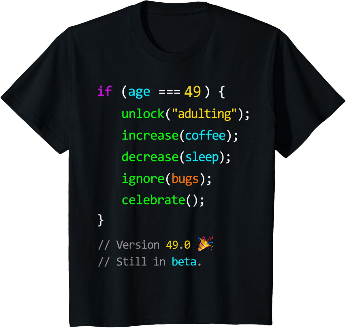 49th Birthday 49 Coding Humor Programmer Men T-Shirt - Black
