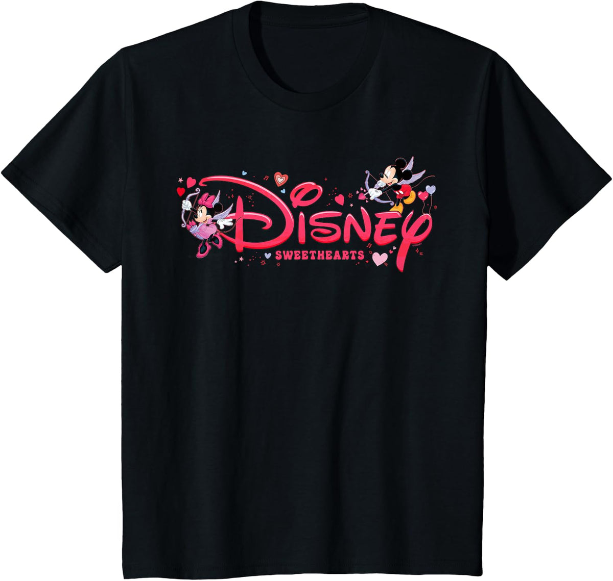 Disney Mickey & Minnie Sweethearts Valentine's Day Matching T-Shirt - Black