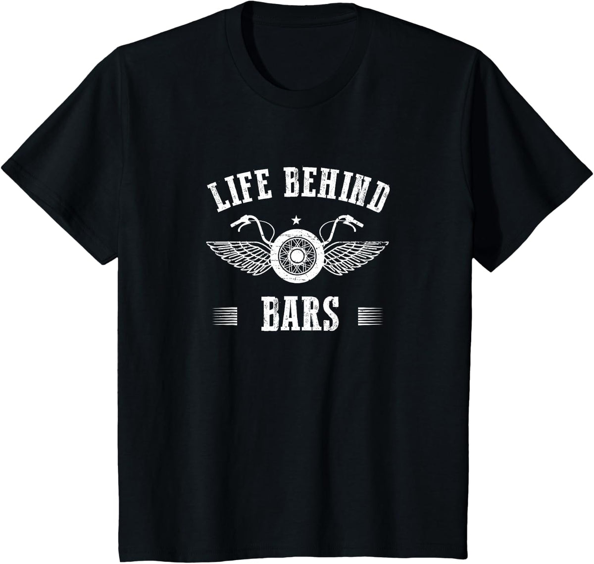Life Behind Bars Motorcycle Father's Day T Shirt T-Shirt - Black