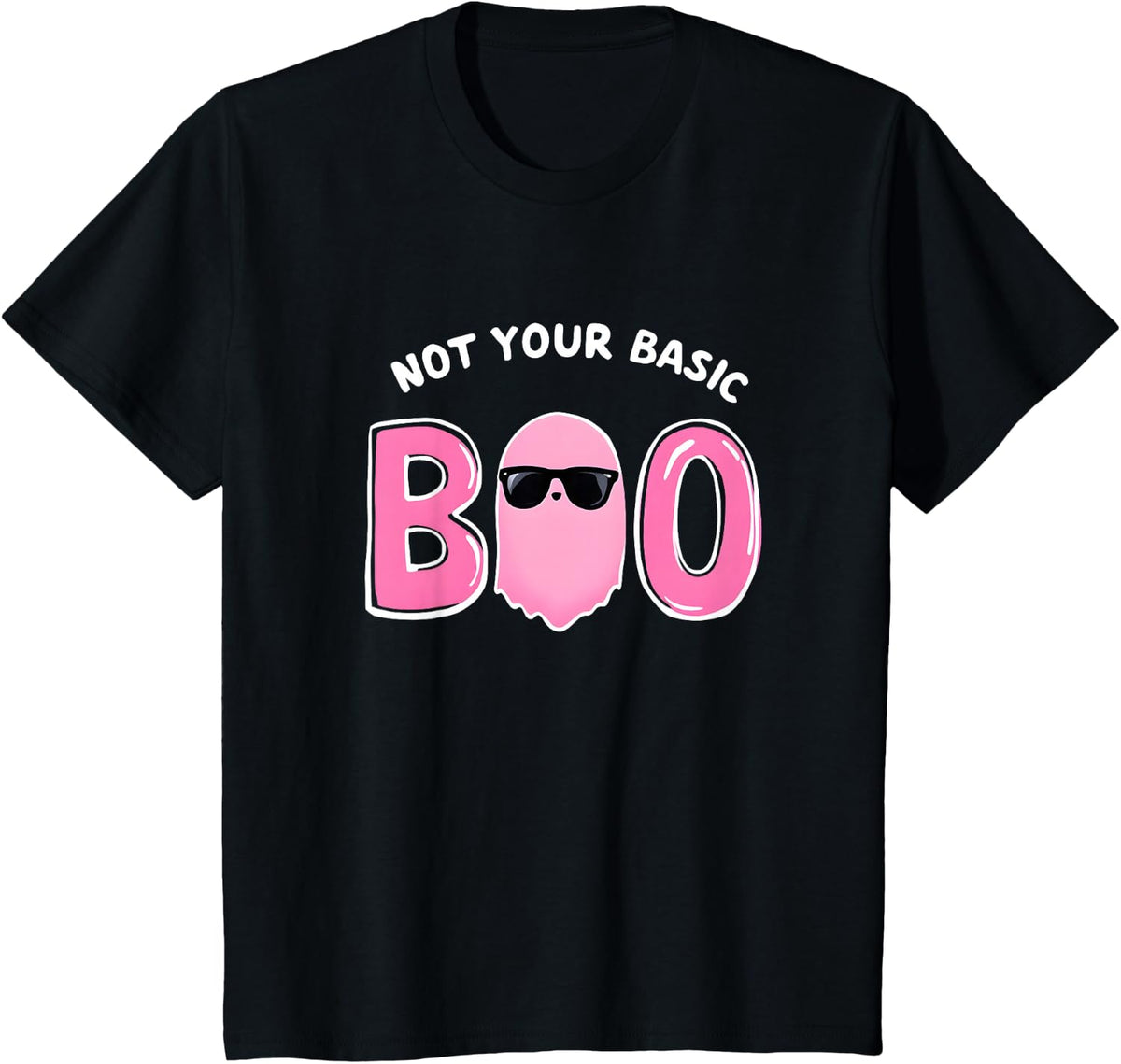 Halloween Funny Glam Ghost Spooky Season Fall Basic Cute Boo T-Shirt - Black
