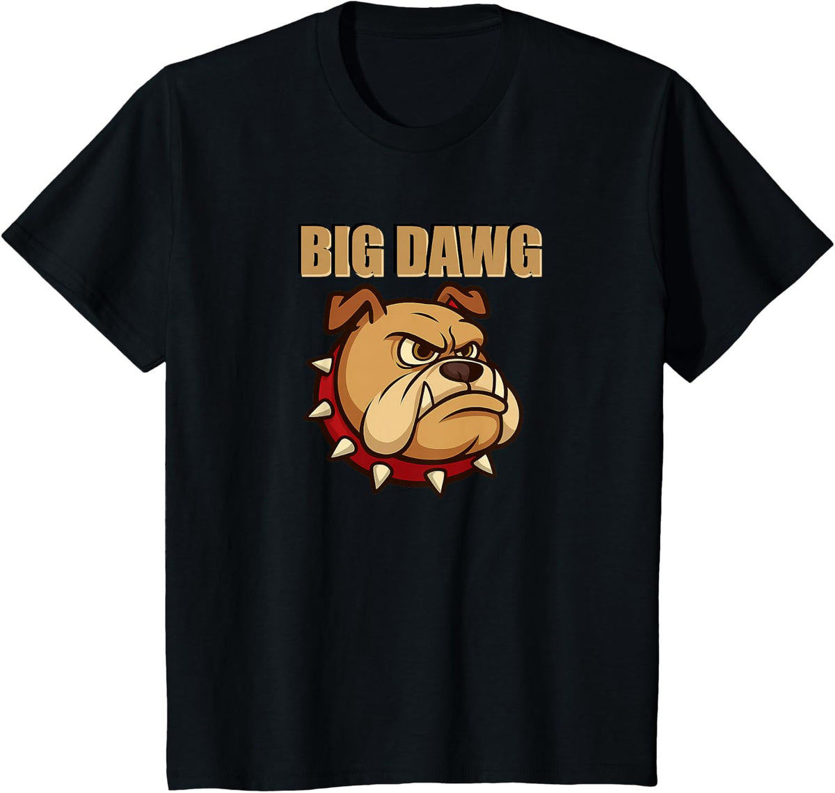 Big Dawg Shirt for Men Featuring Cartoon Bulldog Graphic Tee T-Shirt - Black