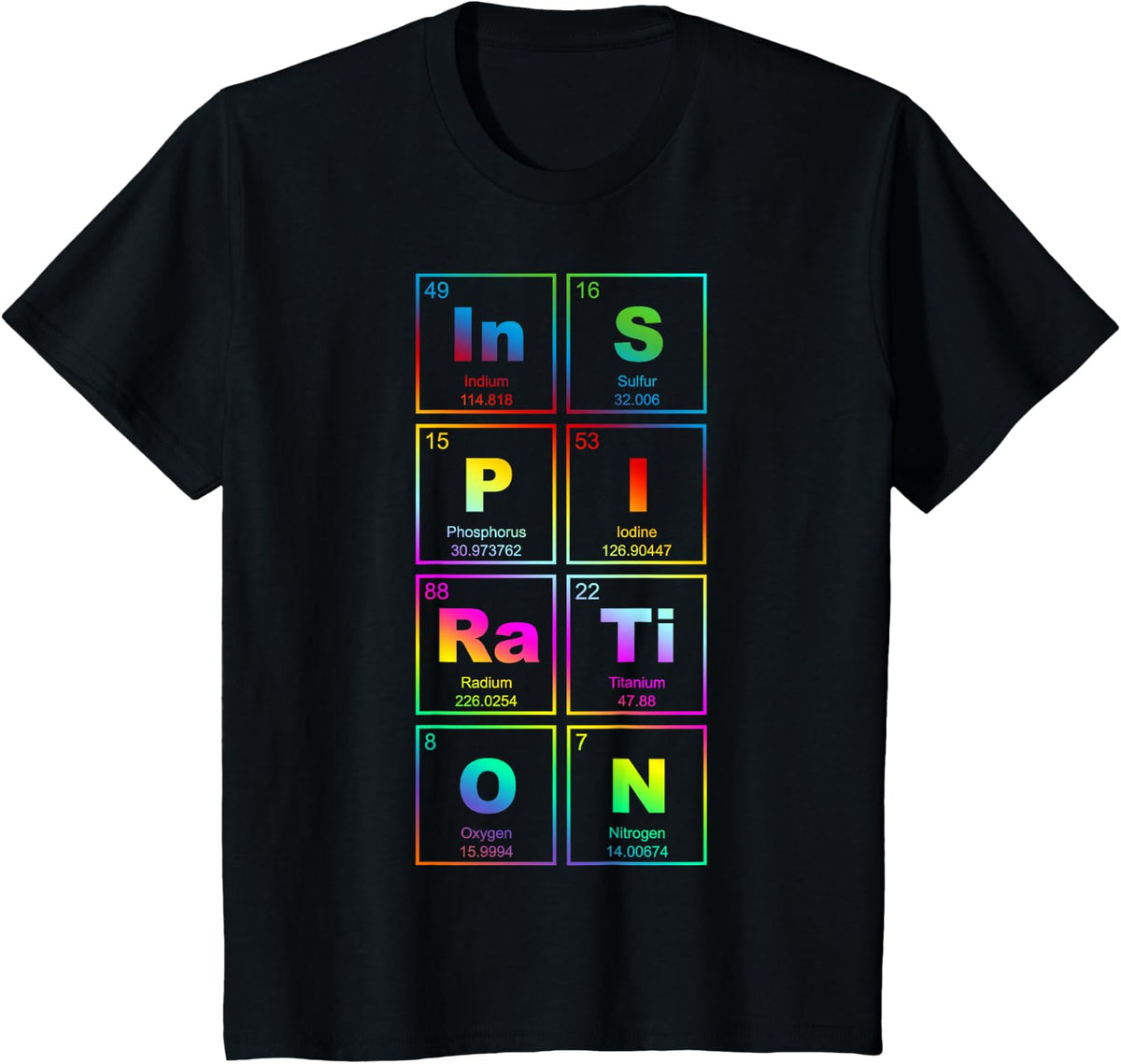 Periodic Table Of Chemical Elements - INSPIRATION 5 T-Shirt T-Shirt - Black