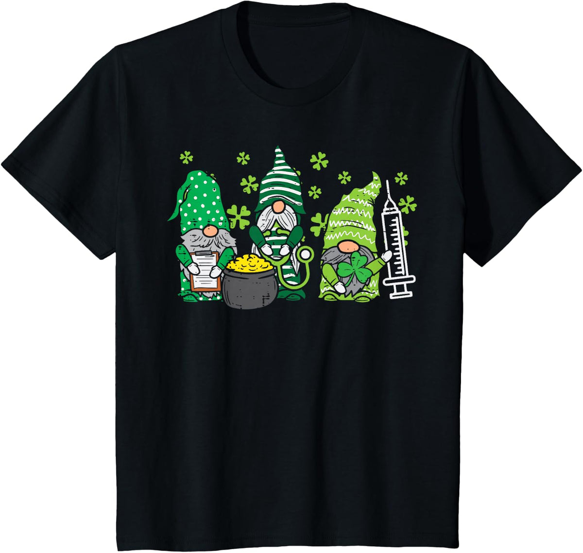 Gnome Nurses Saint Pattys Scrub Nurse St Patricks Day Women T-Shirt - Black