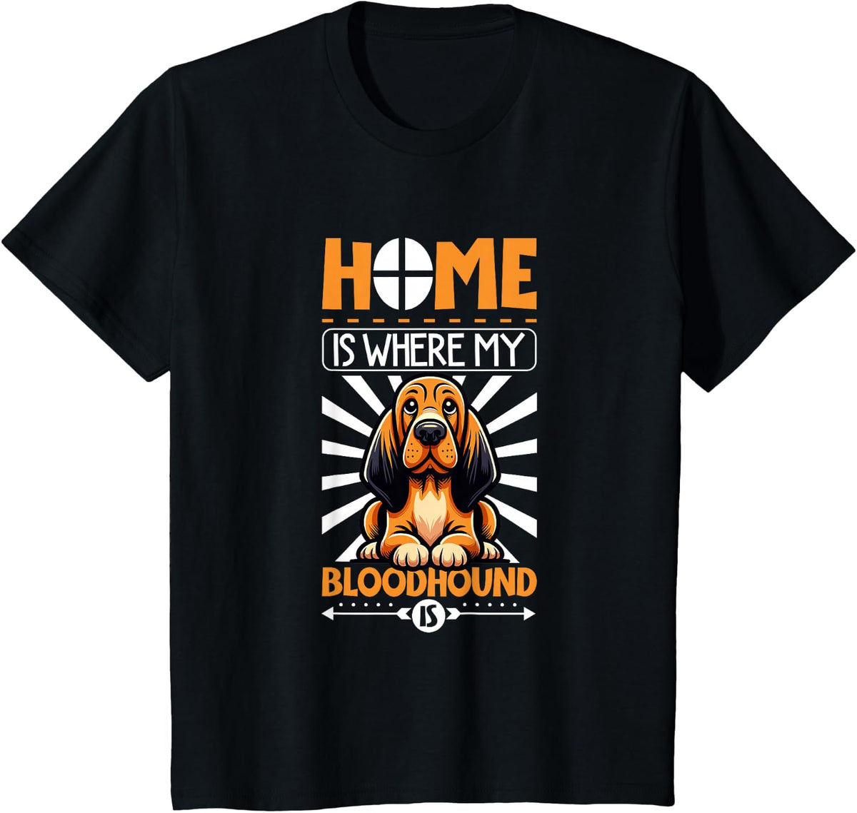Home is with My Bloodhound T-Shirt - Black
