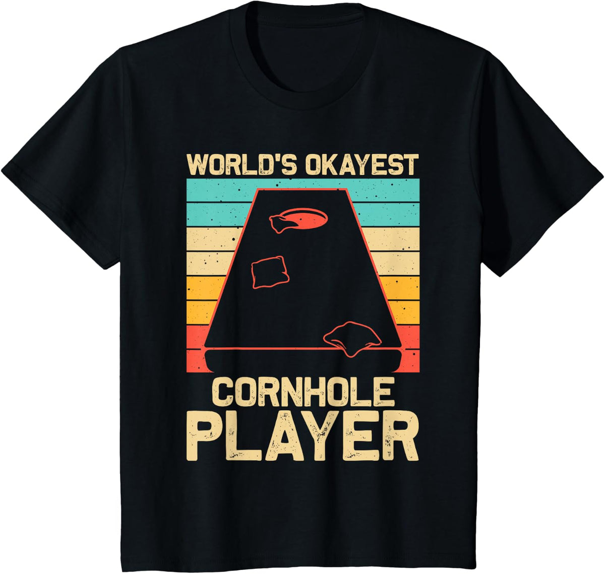 Funny Cornhole Gift for Men Women Bean Bag Toss Game Players T-Shirt - Black
