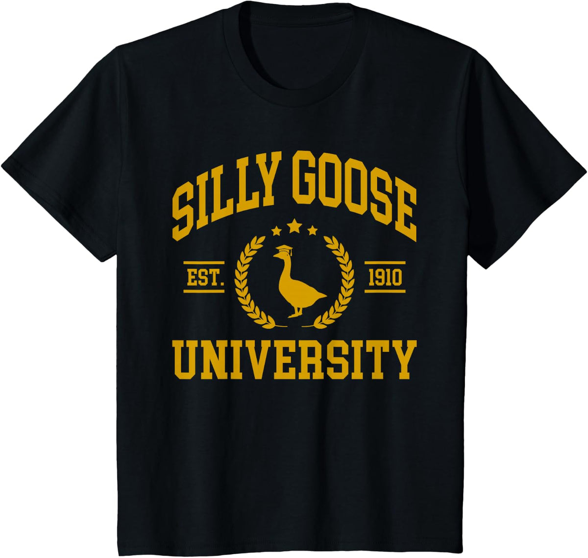 Silly Goose University Shirt, Funny Shirts For Men, Goose T-Shirt - Black
