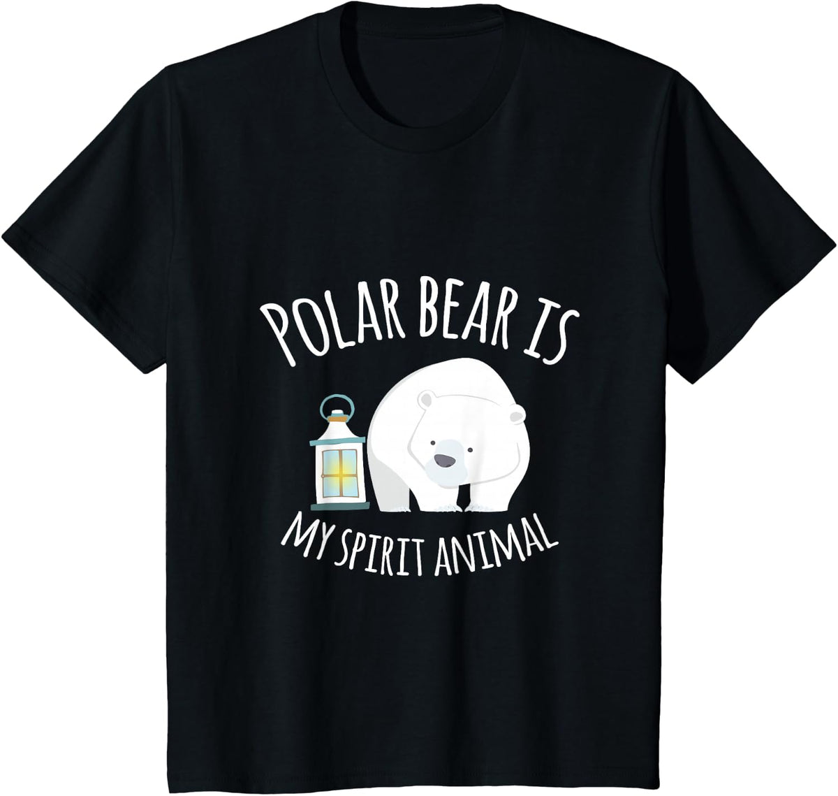 Polar Bear Is My Ghost Animal Funny Gift T-Shirt - Black