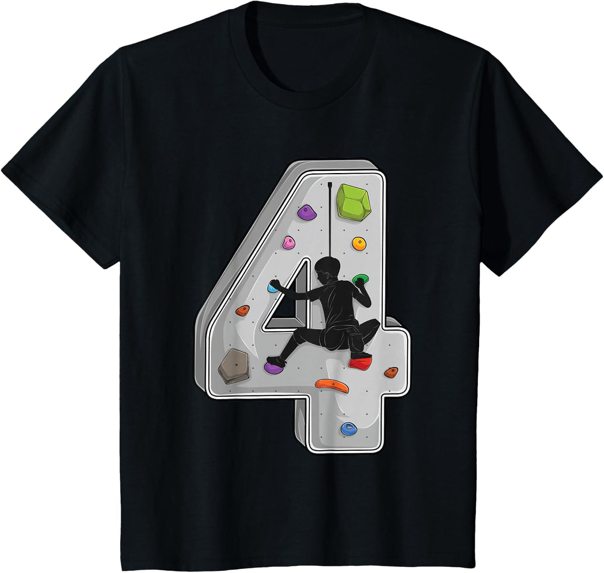 4 year old rock climbing 4th birthday Adventures Climber T-Shirt - Black