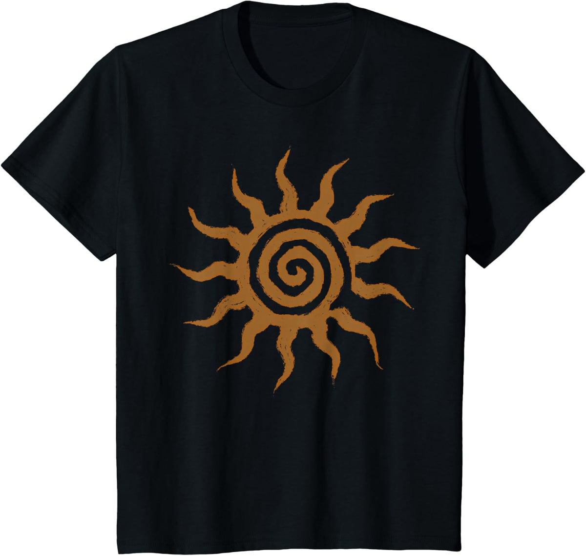 Spiral Sun Fairy Grunge Hippie Boho Goblincore Graphic T-Shirt - Black