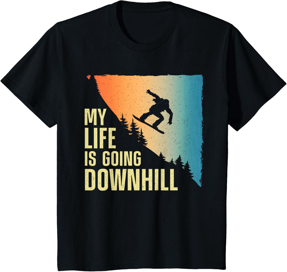 Cool Snowboarding Art for Men Women Snowboard Snowboarder T-Shirt - Black