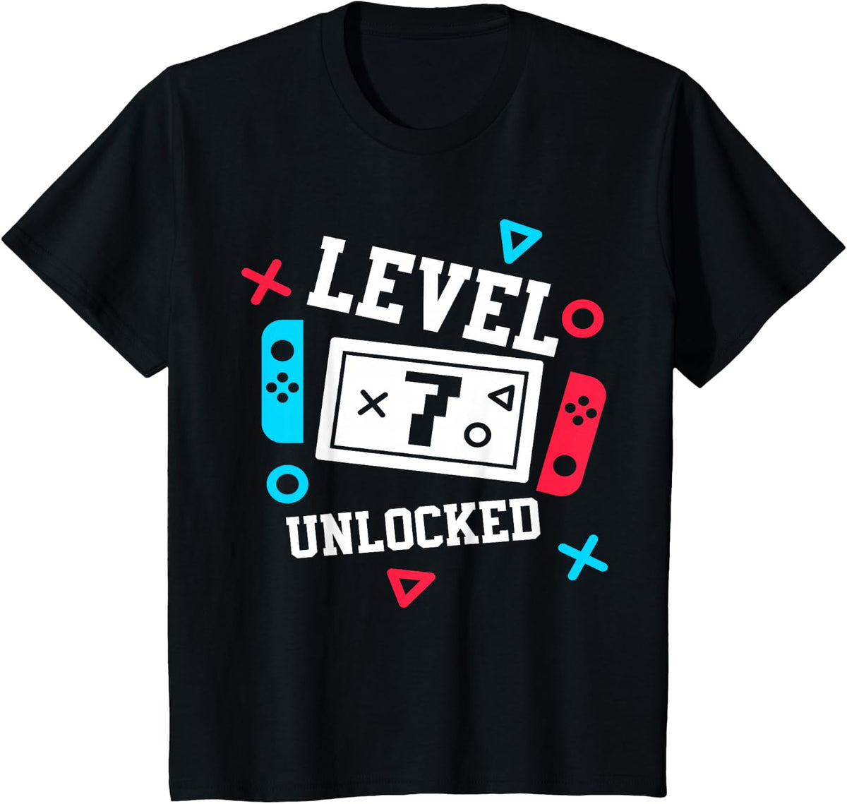 7th Birthday Gaming Bday Gamer 7 Years Old Birthday Boy Girl T-Shirt - Black