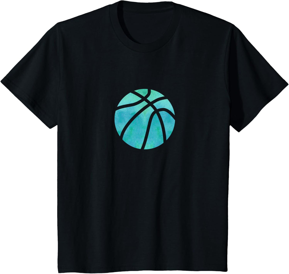 Basketball Minimal Icon Style Sports Design T-Shirt - Black
