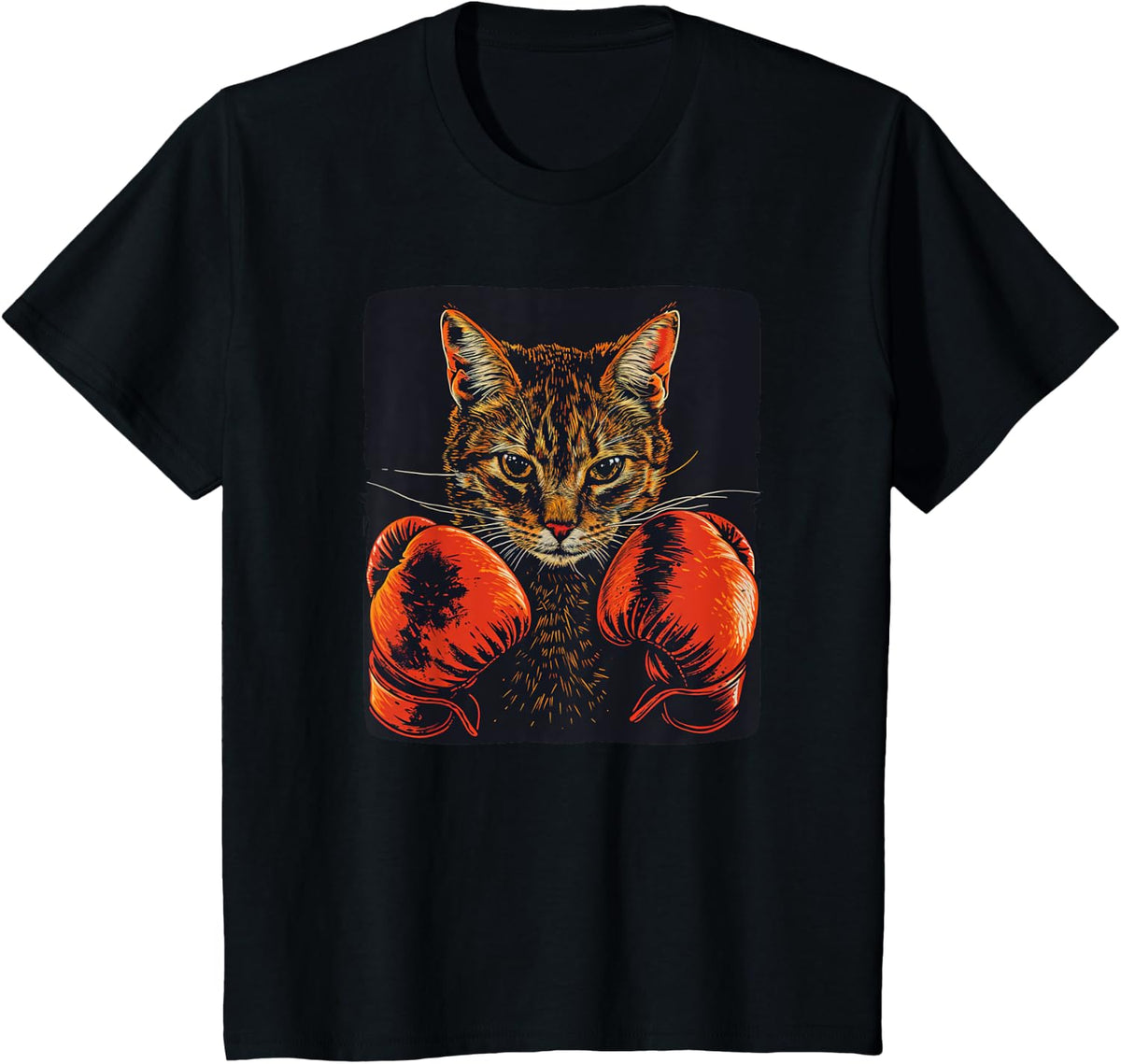 Pretty funny cat outfit with boxing gloves for sport fans T-Shirt for Men Women Girls Kids - Black