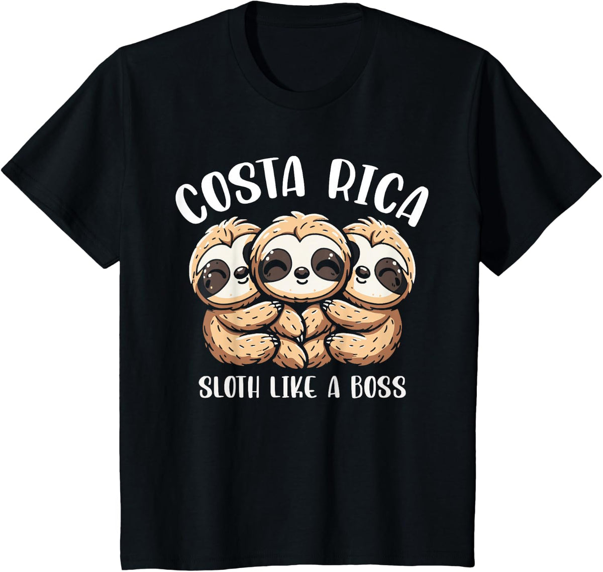 Costa Rica Sloth Like A Boss Costa Rican Travel Vacation T-Shirt - Black