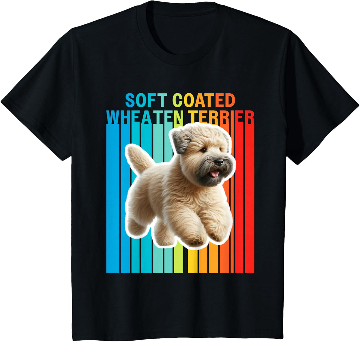 Colorful Soft Coated Wheaten Terrier T-Shirt - Black