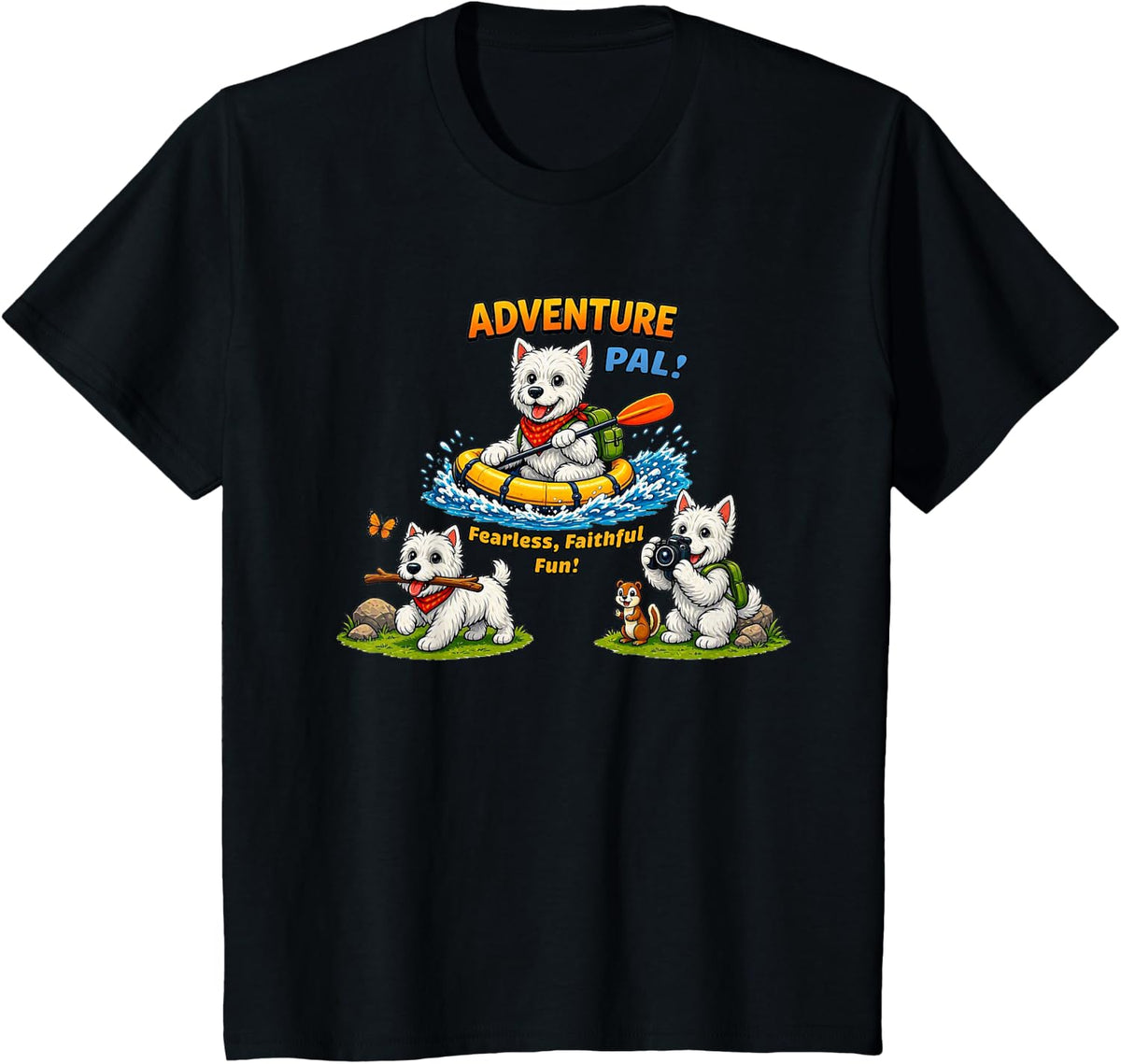 Westie West Highland Terrier Funny Happy Pet Fun Puppy Dog T-Shirt - Black