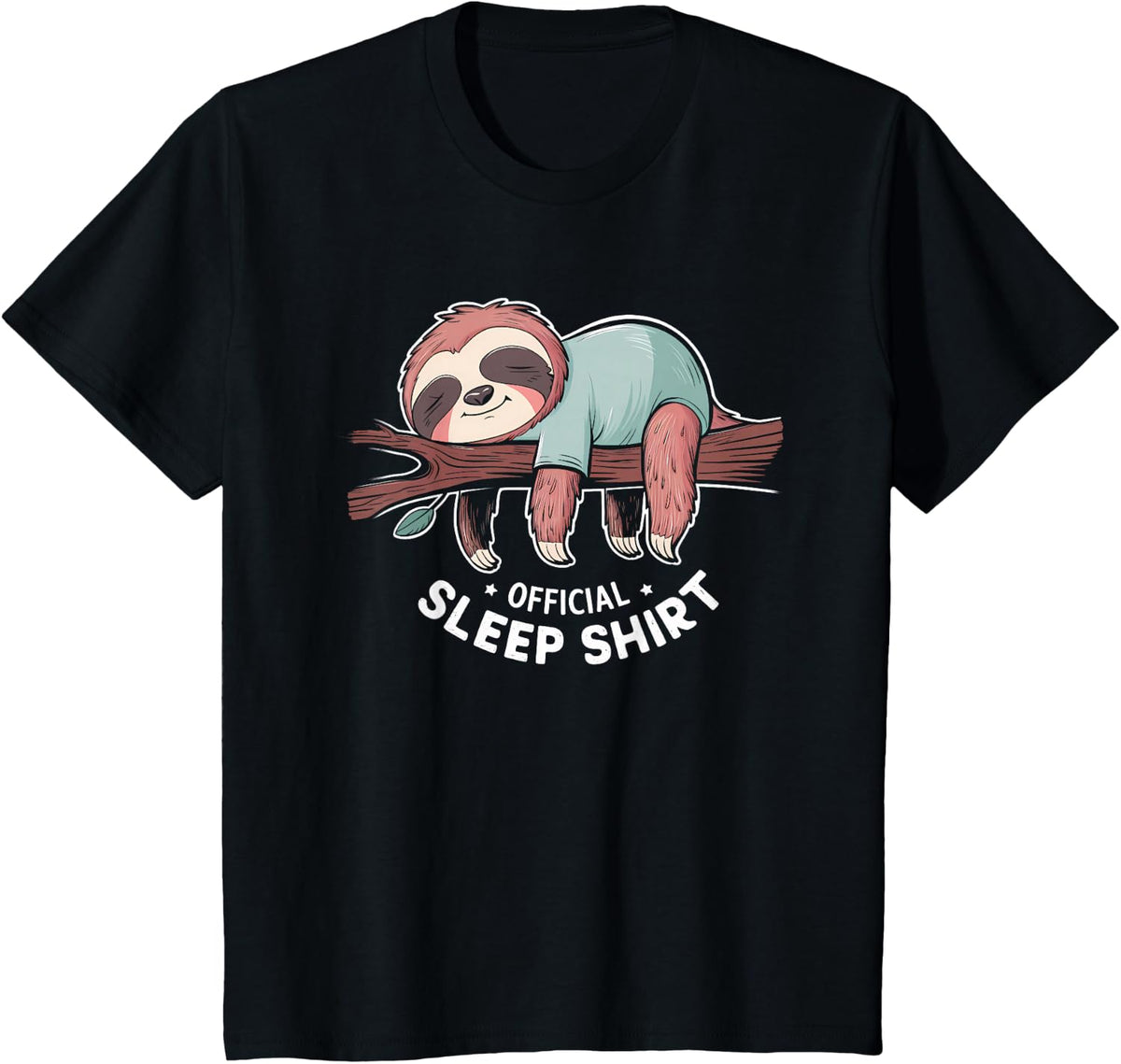 Official Sleep Shirt Sloth Pajamas Nightgown T-Shirt - Black