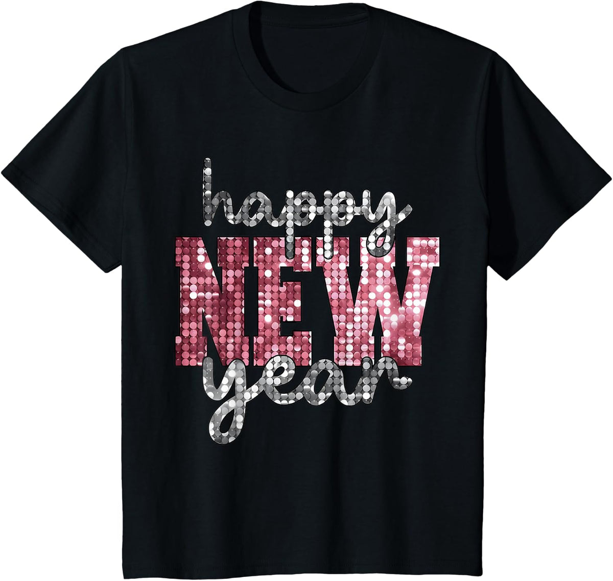 2025 Happy New Year's Eve Party Countdown Friends Family T-Shirt - Black