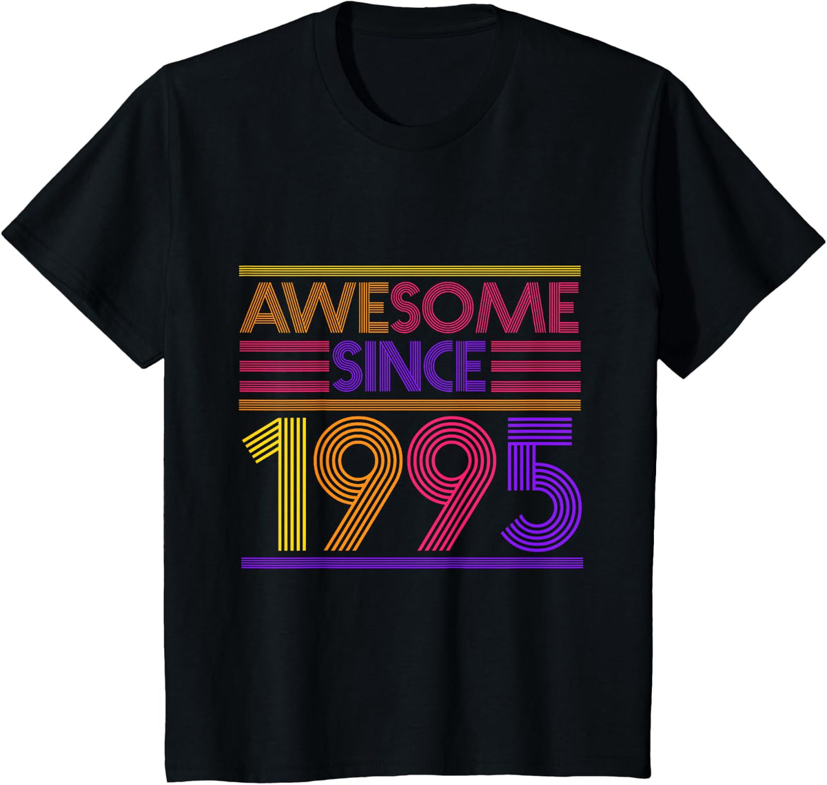 27th Birthday Gift - Awesome Since 1995 T-Shirt - Black