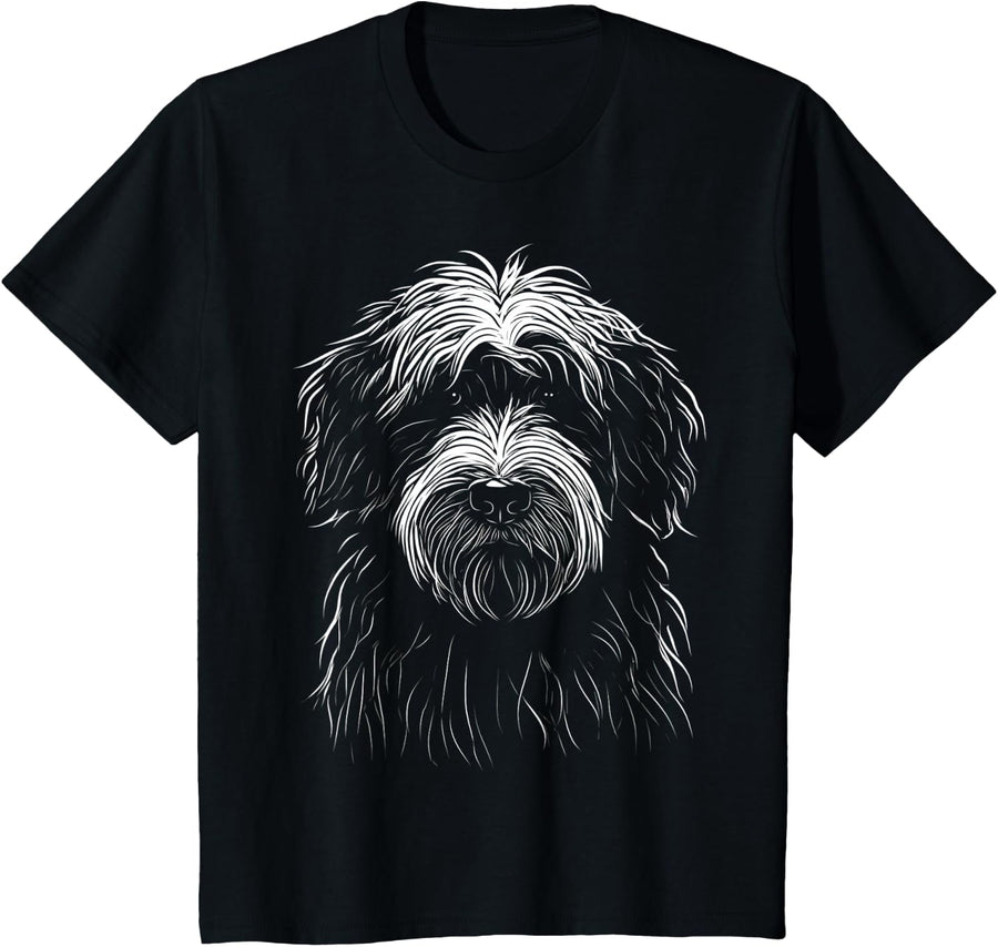 Cute Aussiedoodle Dog Print T-Shirt - Black