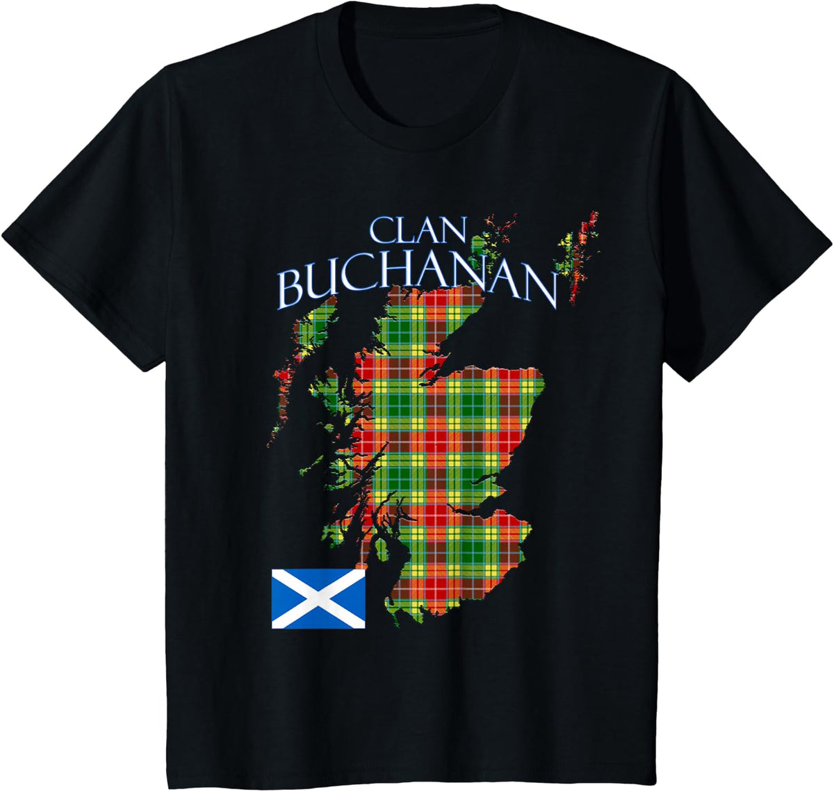Buchanan Scottish Clan Tartan Scotland T-Shirt - Black