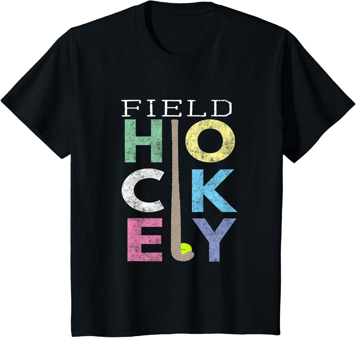 Girls Love Field Hockey Fun Birthday Gift Product T-Shirt - Black