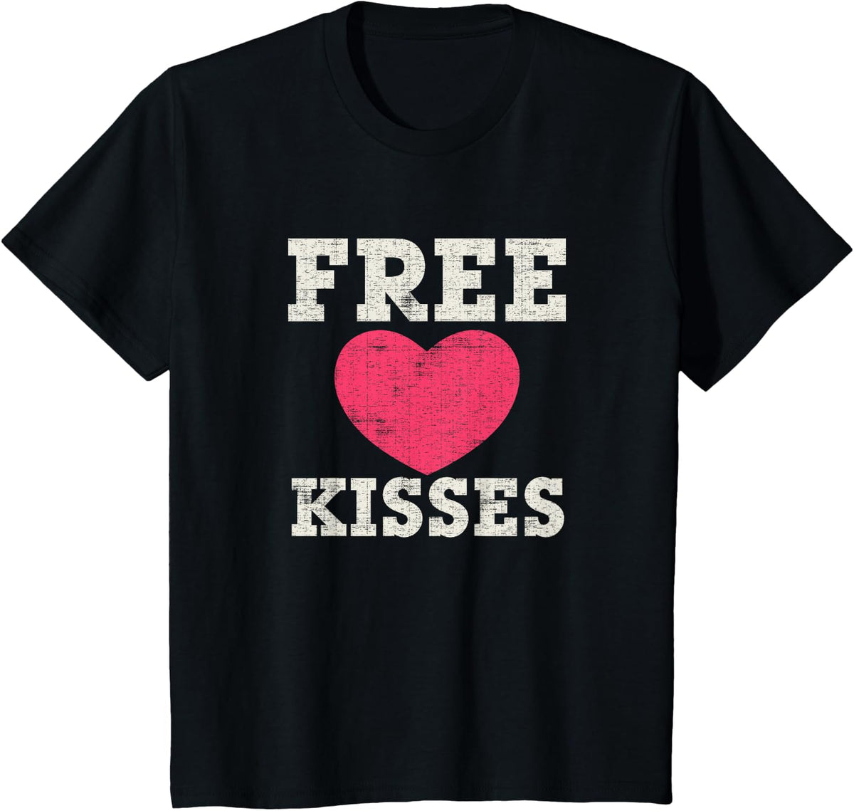 Free Kisses Valentine T-shirt T-Shirt - Black